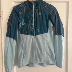 Salomon Teal and blue wind Jacket